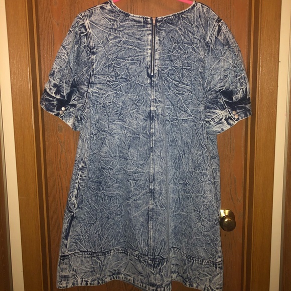 NWO/ Tag Who What Wear sz 2x Acid Wash Denim Dress - Picture 7 of 8